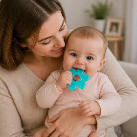   BabyOno hűsítő zselés rágóka fogzási időszakra - menta virág
