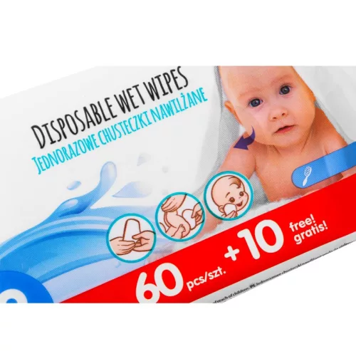 Akuku gyermek nedves törlőkendő Aloe Verával - (70 db)