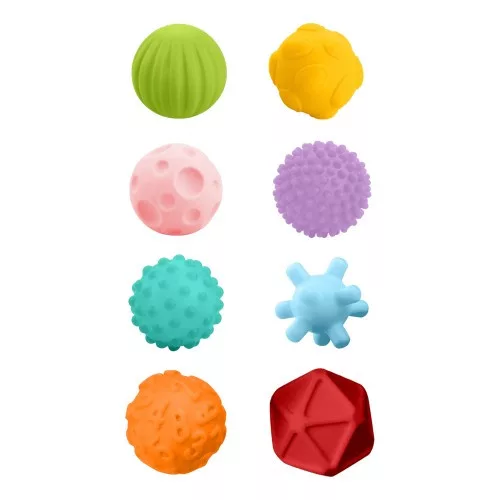 Akuku - puha, BPA mentes szenzoros labdák (8 db) - Multicolor