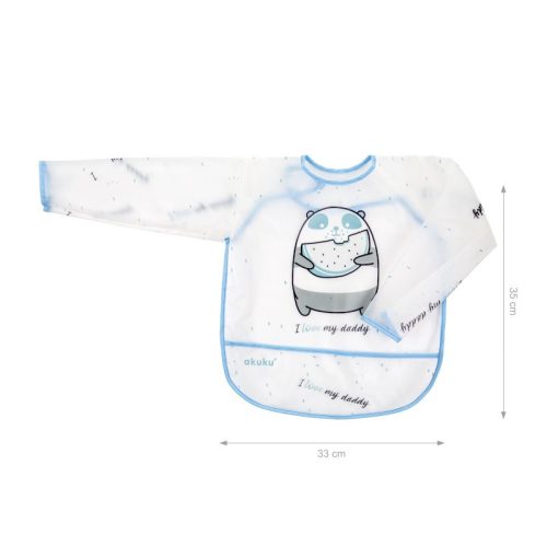 Akuku Hosszú ujjú előke, tépőzáras - Panda