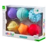 Akuku SOFT szenzoros BPA mentes labdaszett 6 db – fejlesztő labdák babáknak