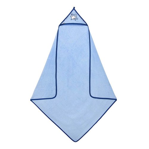 Baba kapucnis törölköző, kifogó 100×100 cm – Kék csillagok