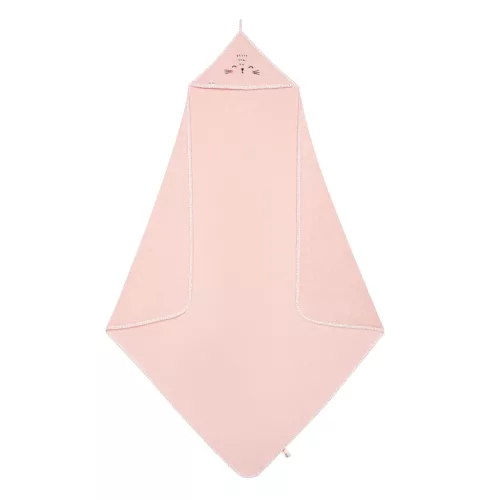 Akuku kapucnis babatörölköző 100x100 cm – rózsaszín cica