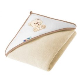Baba kapucnis törölköző 100×100 cm – Ekrü/Maci