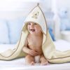 Baba kapucnis törölköző 100×100 cm – Ekrü/Maci