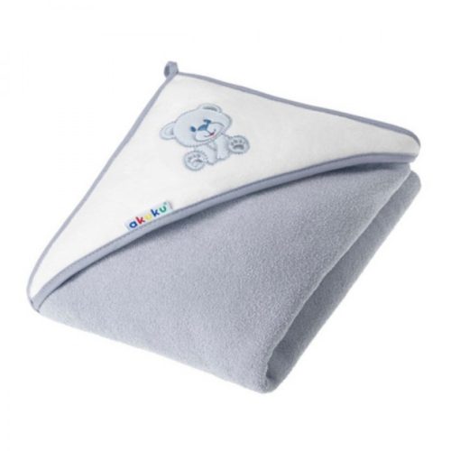 Baba kapucnis törölköző 100×100 cm - szürke – Maci