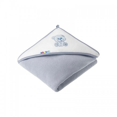 Baba kapucnis törölköző 100×100 cm - szürke – Maci