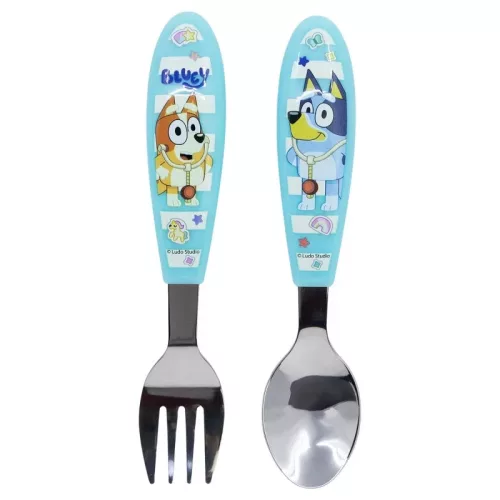 Bluey Yummy fém ergonomikus inox evőeszköz készlet - 2 darabos