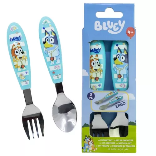 Bluey Yummy fém ergonomikus inox evőeszköz készlet - 2 darabos