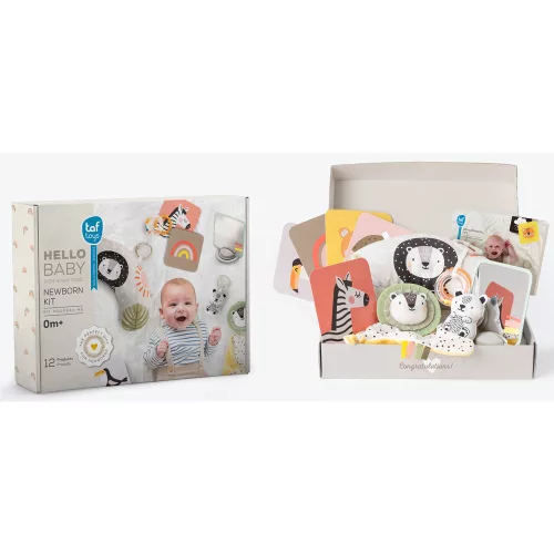 Taf Toys Kontrasztos újszülött fejlesztő és játékkészlet Hello Baby Newborn kit - Ajándékszett