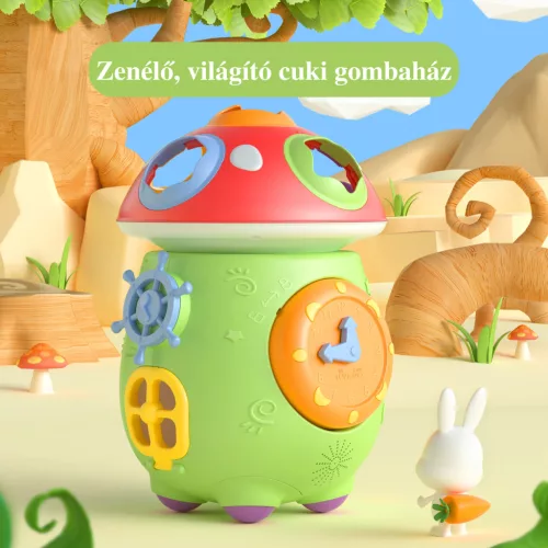 Interaktív zenélő és világító formabedobó játék gombaház - Tumama