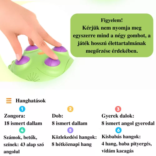 Interaktív zenélő és világító formabedobó játék gombaház - Tumama