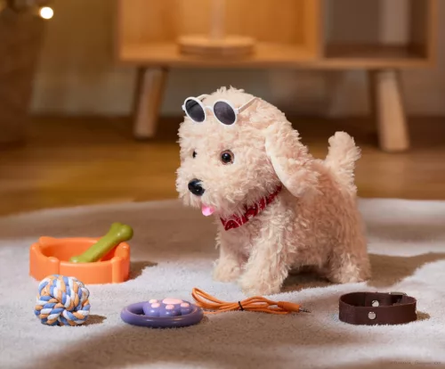 Goldie a kutyus - sétáló, hangvezérlésű, távirányítós, interaktív plüss kutya - Tumama