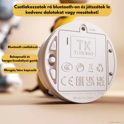 Táncoló, éneklő és beszélő interaktív plüss játék - Zsiráf - Bluetooth - Tumama