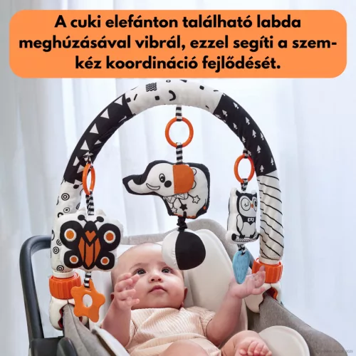 Kontrasztos játékhíd - Animal - Babakocsira, kiságyra, pihenőszékre, hordozóra - Tumama
