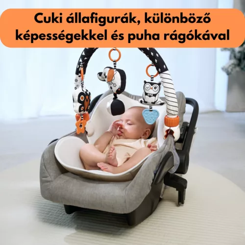 Kontrasztos játékhíd - Animal - Babakocsira, kiságyra, pihenőszékre, hordozóra - Tumama