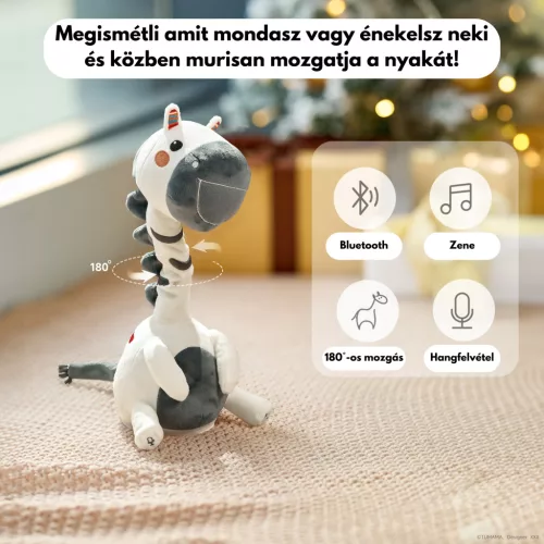 Táncoló, éneklő és beszélő interaktív plüss játék - Zebra - Bluetooth - Tumama