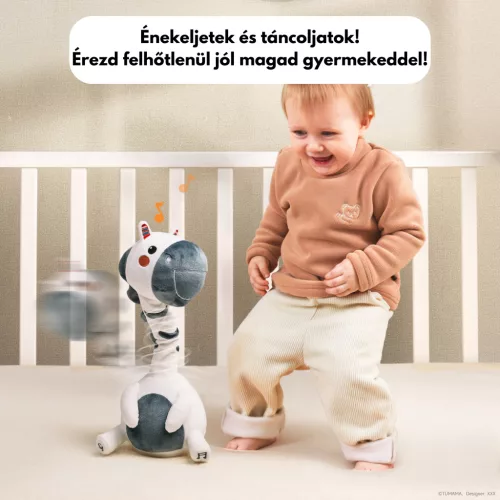 Táncoló, éneklő és beszélő interaktív plüss játék - Zebra - Bluetooth - Tumama