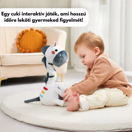 Táncoló, éneklő és beszélő interaktív plüss játék - Zebra - Bluetooth - Tumama