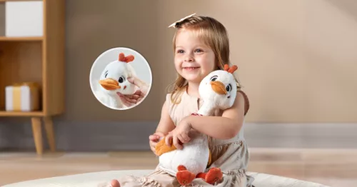 Táncoló, éneklő és beszélő interaktív plüss játék - Kiskacsa - Tumama