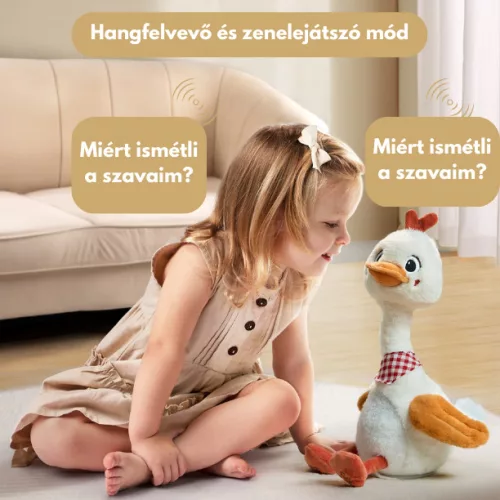 Táncoló, éneklő és beszélő interaktív plüss játék - Kiskacsa - Tumama