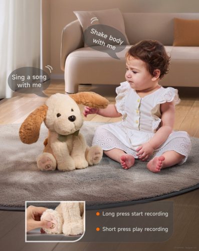 Táncoló, éneklő és beszélő interaktív plüss hosszú fülű kiskutya - Tumama