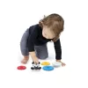 BABY EINSTEIN Rágóka BPA mentes Építőjáték, Keljfeljancsi Zebra Stack & Wobble Zen™ 3hó+