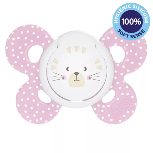 Chicco Physio Comfort szilikon cumi 6-16 hó lányoknak - macska 1 db