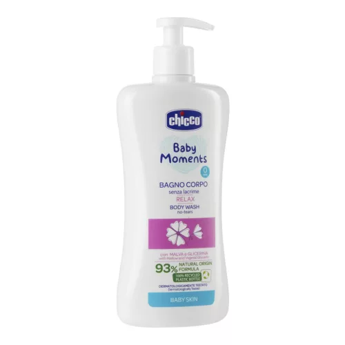 Chicco Babafürdető Baby Moments Relax, Mályva és Körömvirág kivonattal - 500 ml