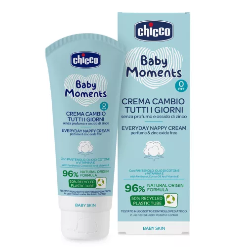  Chicco Baby Moments illatmentes popsikrém mindennapos használatra 100ml, 0m+