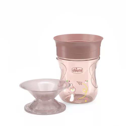 Chicco Perfect X 360 fokos Itatópohár foggantyúval 12hó+ - 200ml - Pink
