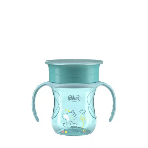 Chicco Perfect X 360 fokos Itatópohár foggantyúval 12hó+ - 200ml - Elefánt