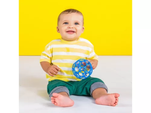 OBALL Játék Oball RATTLE 10 cm blue/kék 0hó + Ajándék AQUAINT 50 ml