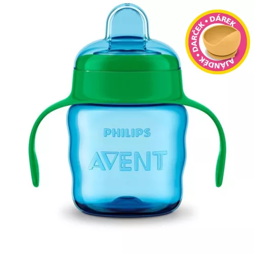 Philips AVENT SCF551/05 Itatópohár Classic 200 ml itatófüllel fiús + Ajándék PETITE&MARS Szilikon tál