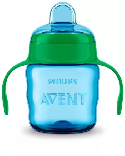 Philips AVENT SCF551/05 Itatópohár Classic 200 ml itatófüllel fiús + Ajándék PETITE&MARS Szilikon tál