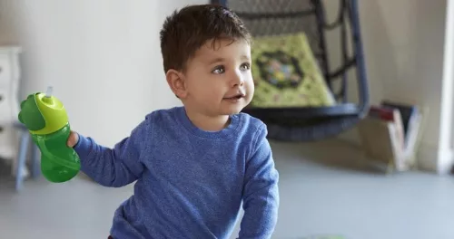 Philips AVENT SCF798/01 Itatópohár rugalmas szívószállal 300ml fiús + Ajándék PETITE&MARS Szilikon tál