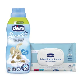   Chicco öblítő koncentrátum 750ml Sweet talcum púder kék + Ajándék 72 db-os Chicco nedves törlőkendővel