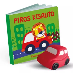 Piros kisautó - fürdőskönyv ajándék játékkal
