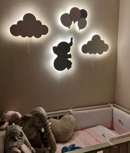 Álommanó gyerekszoba lámpa - Elefánt + távirányítóval (9 szín + időzítő) - RGB