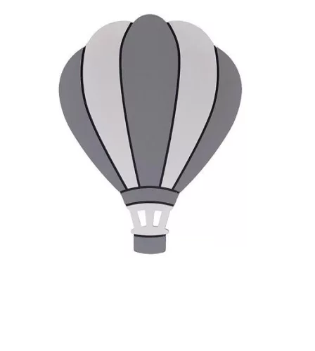 Álommanó gyerekszoba lámpa - Hőlégballon - (szürke-fehér) + távirányítóval (9 szín + időzítő) - RGB