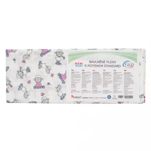 Pamut pelenka nyomtatott mintával NEW BABY 60x80 cm STANDARD 10 db