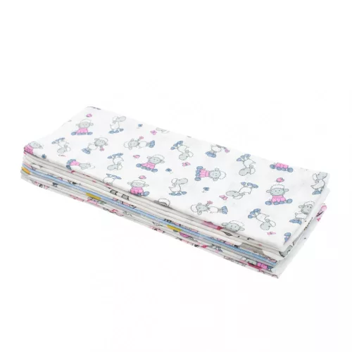 Pamut pelenka nyomtatott mintával NEW BABY 60x80 cm STANDARD 10 db