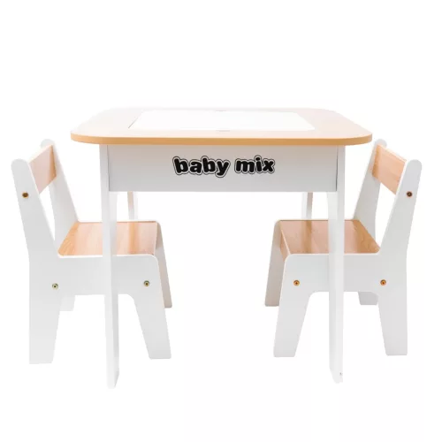 Gyerekasztal és székek fából - Baby Mix Leaf Natural