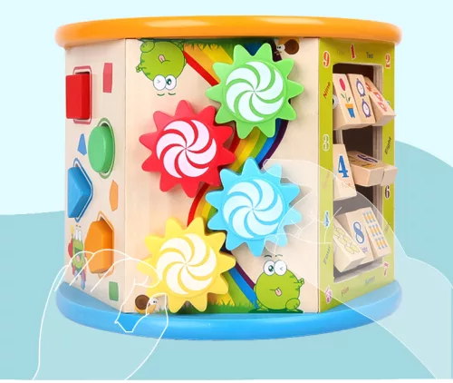 Fa interaktív készségfejlesztő kocka