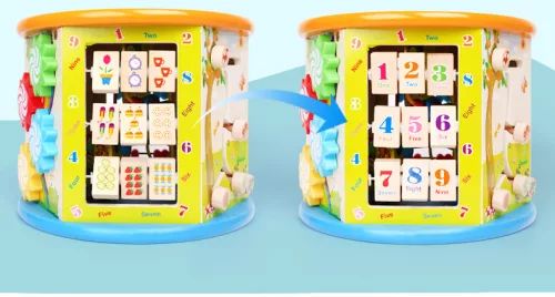 Fa interaktív készségfejlesztő kocka