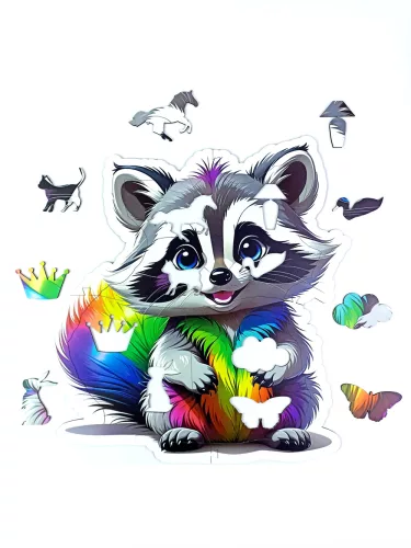 Óriás fa puzzle, kirakó - Mosómedve