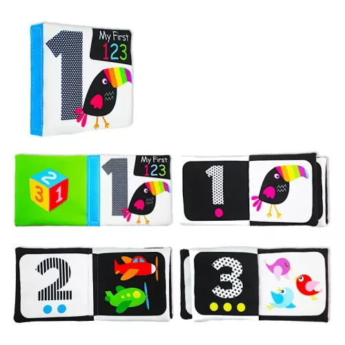 Kontrasztos textil babakönyv csomag 4 in 1