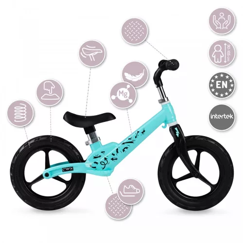 MoMi ULTI Magnézium futóbicikli 12" - Türkiz