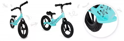 MoMi ULTI Magnézium futóbicikli 12" - Türkiz