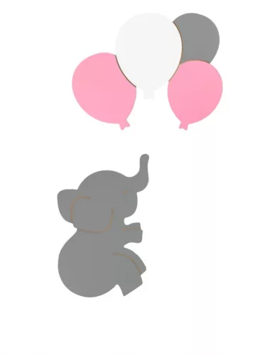 Álommanó gyerekszoba lámpa - Púderrózsaszín lufik + távirányítóval (9 szín + időzítő) - RGB